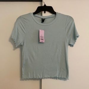 cotton short sleeve lettuce trim shirt